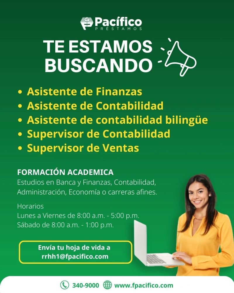 vacante asistente de finanzas Panamá 