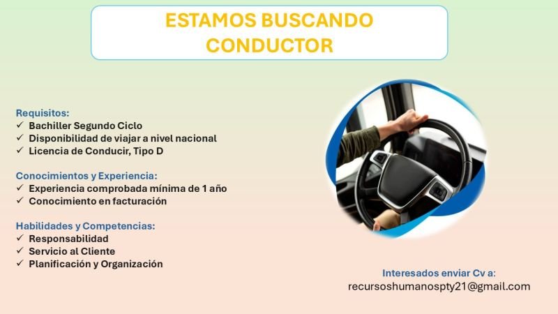 oferta laboral conductor Panamá