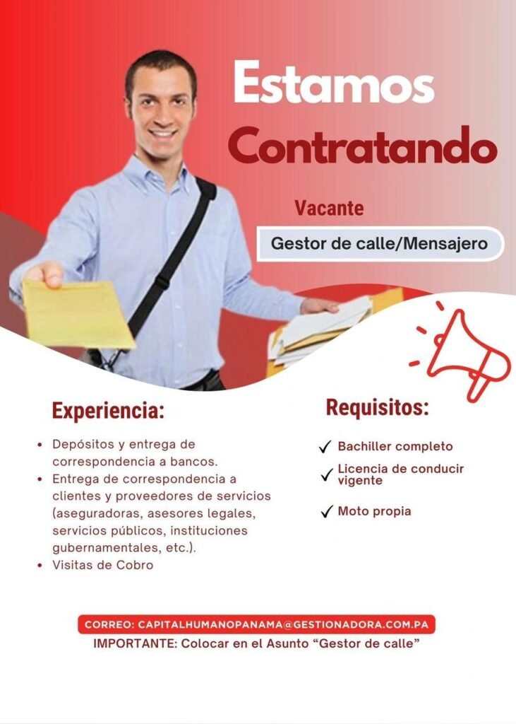 empleo mensajero Panamá