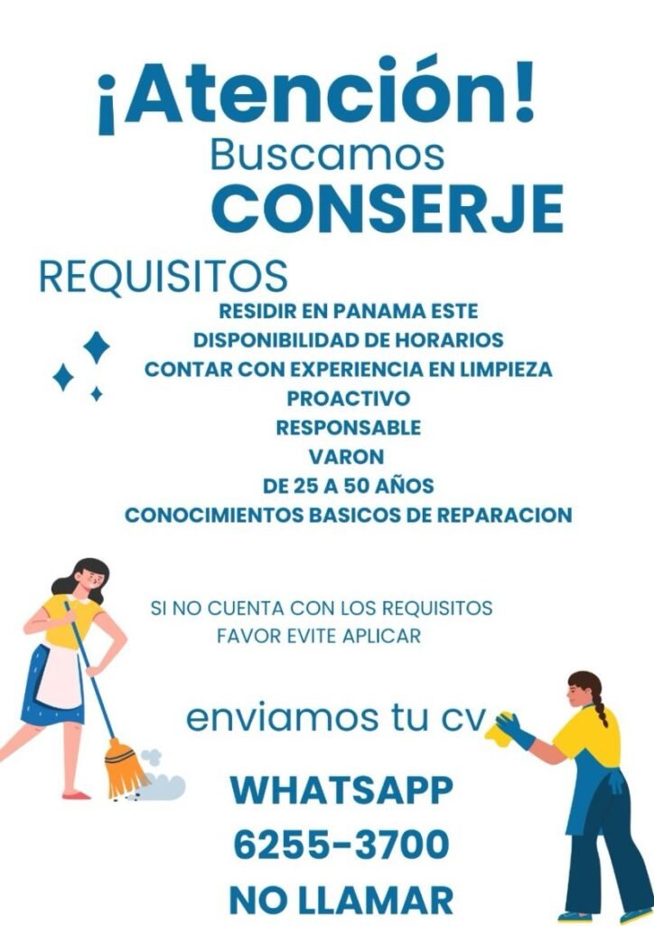 empleos y vacantes en Panamá concerje