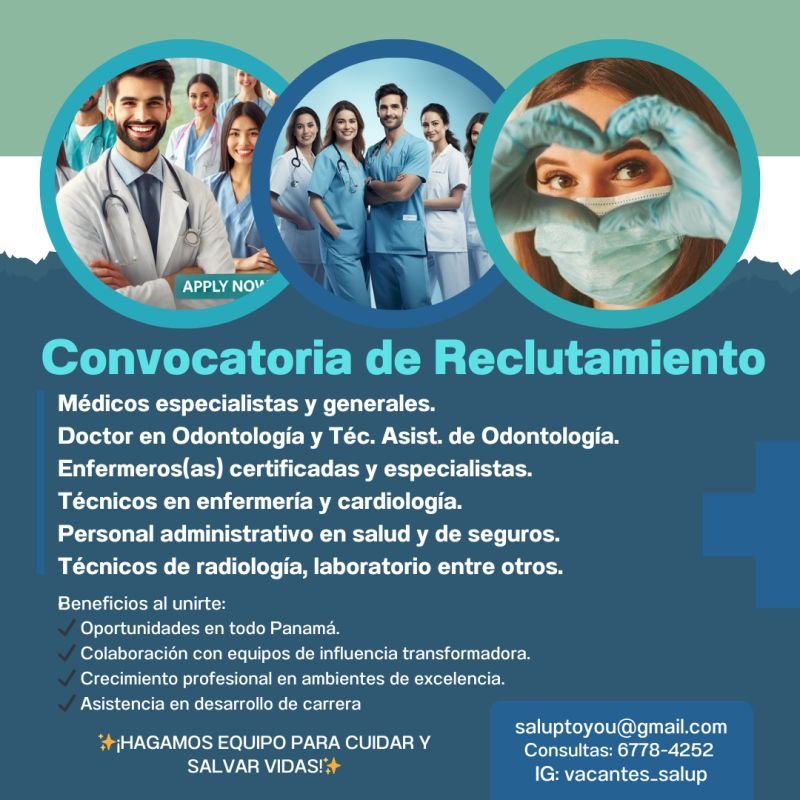 vacantes doctor y asistente de odontología Panamá 