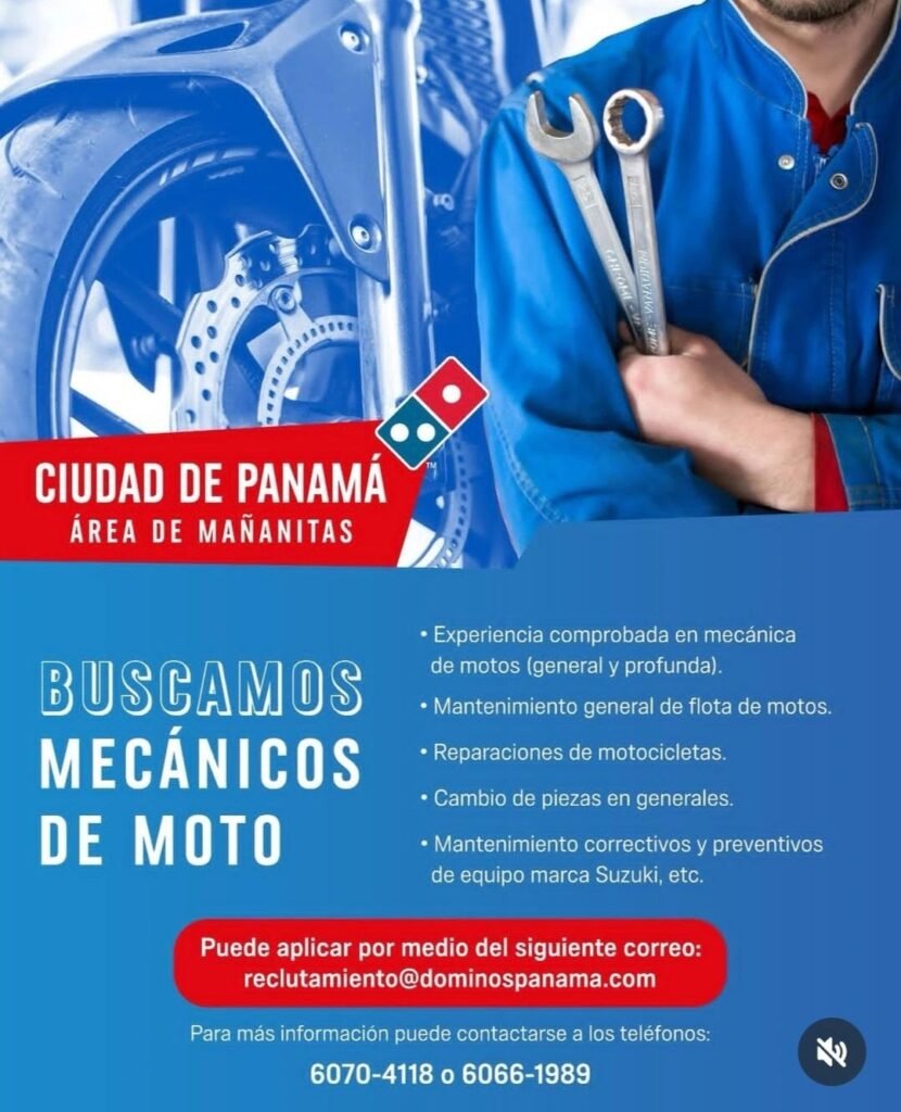 empleo mecánico de motos mañanitas panamá 