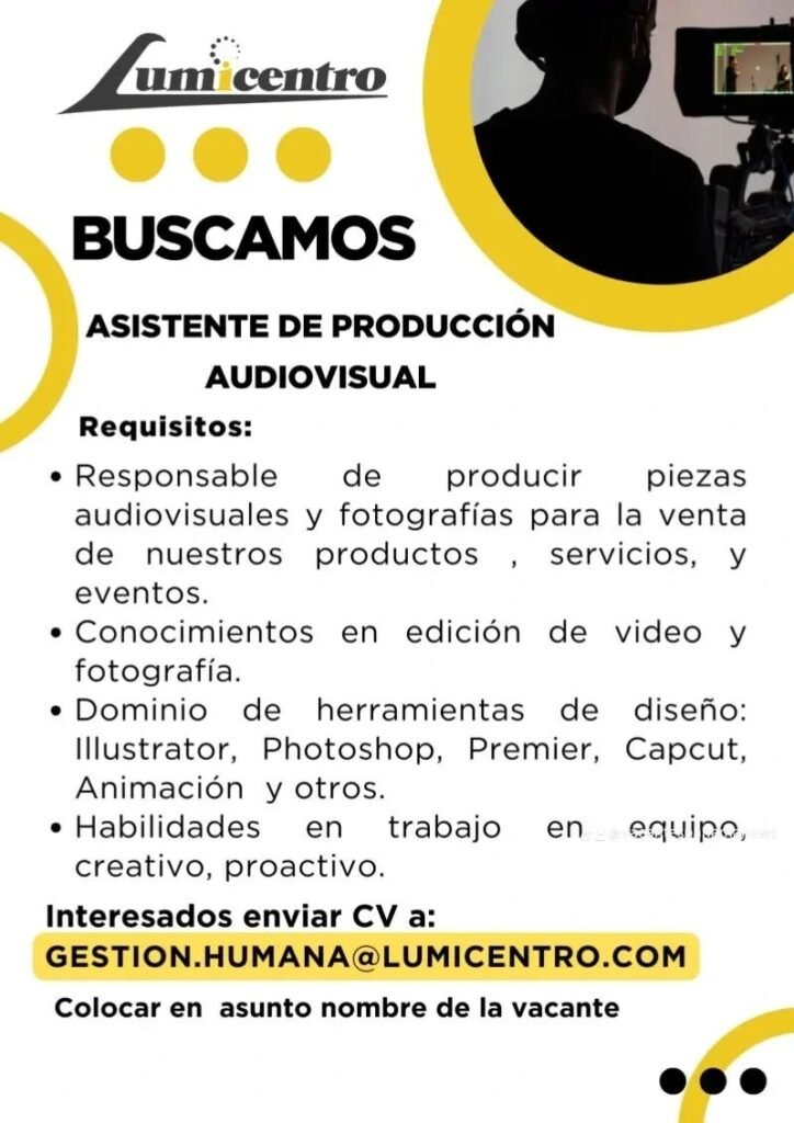 trabajo asistente audiovisual panamá