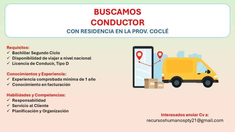 empleo - Coclé - conductor 