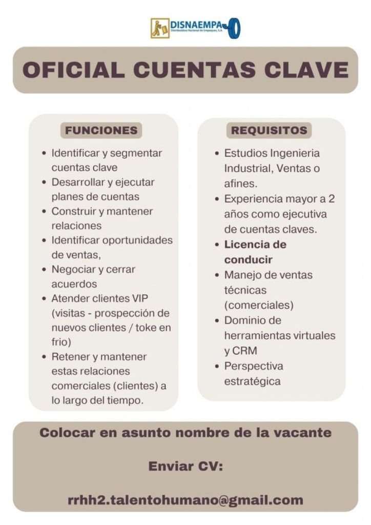 oficial de cuentas - oferta laboral -Panamá